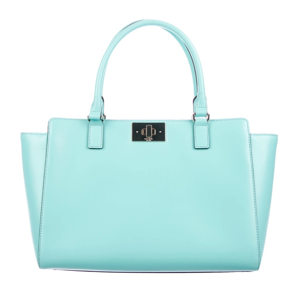 KATE SPADE ♠️ New York "Kelsey" SOFT AQUA ORCHARD VALLEY SMOOTH TOTE BAG🌟NWOT🌟